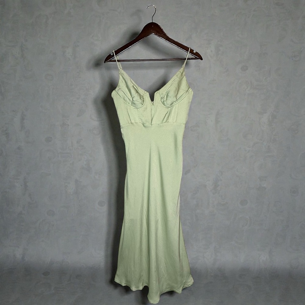 Selfie Leslie Lake Como Bodice‎ Midi Slip Dress Pistachio Green size Medium